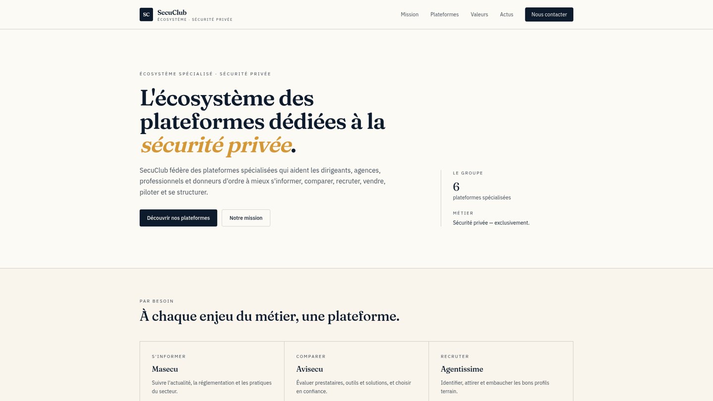 Illustration du guide : SecuClub : naviguer entre six plateformes de sécurité privée