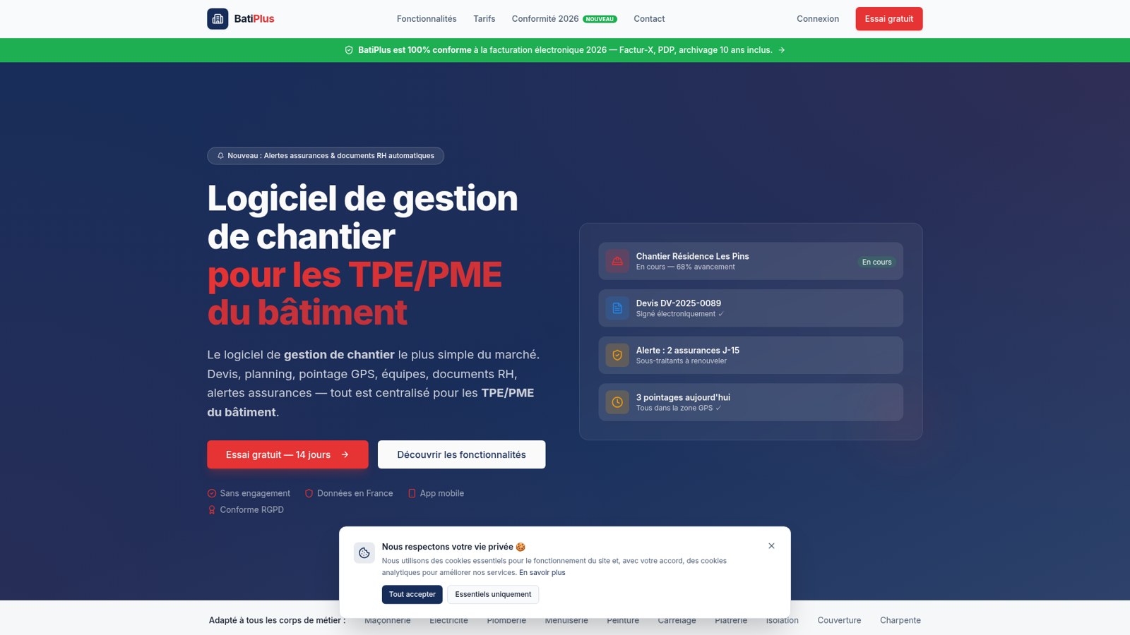 Illustration du guide : BatiPlus : gestion de chantier BTP, fonctions et tarifs