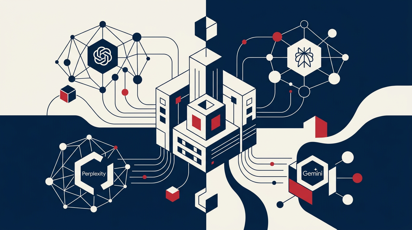 Illustration du guide : GEO et optimisation IA : comment faire citer votre entreprise par ChatGPT, Perplexity et Gemini